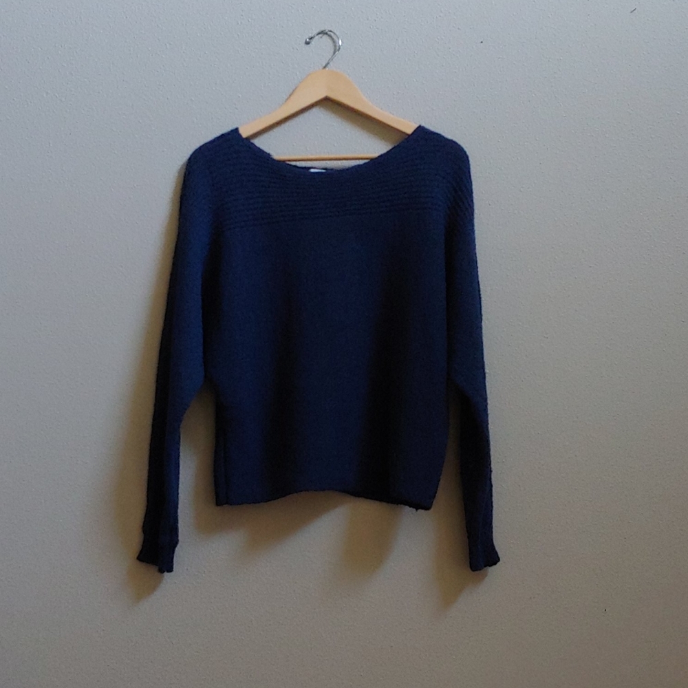 NWT Caslon Navy Boat Neck Sweater, sz medium